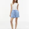 Shorts i lin-bomullsblanding