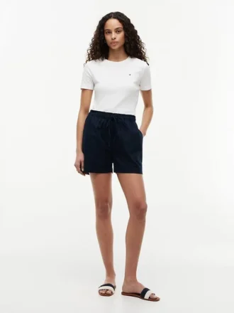 Shorts i lin-bomullsblanding