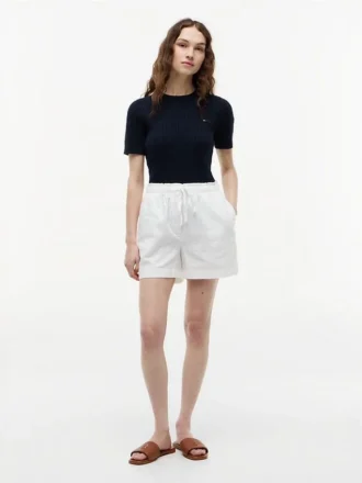 Shorts i lin-bomullsblanding