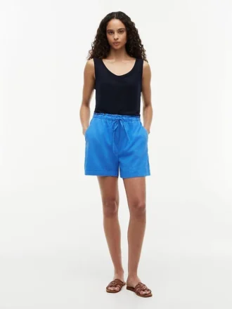 Shorts i lin-bomullsblanding