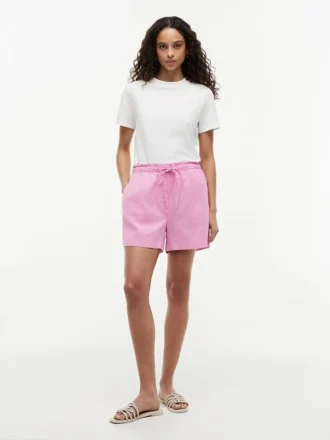 Shorts i lin-bomullsblanding