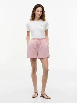 Shorts i lin-bomullsblanding