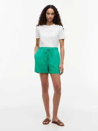 Shorts i lin-bomullsblanding