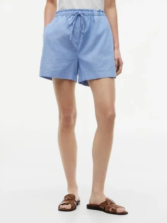 Shorts i lin-bomullsblanding