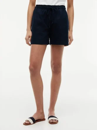 Shorts i lin-bomullsblanding