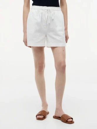 Shorts i lin-bomullsblanding