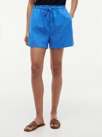 Shorts i lin-bomullsblanding