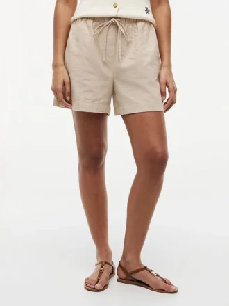 Shorts i lin-bomullsblanding