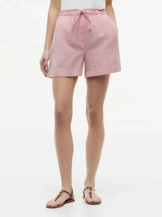 Shorts i lin-bomullsblanding