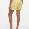 Shorts i lin-bomullsblanding