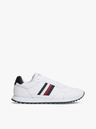 Signature Stripe Leather-Mix Sneaker