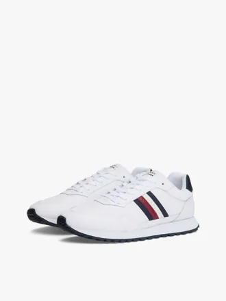 Signature Stripe Leather-Mix Sneaker