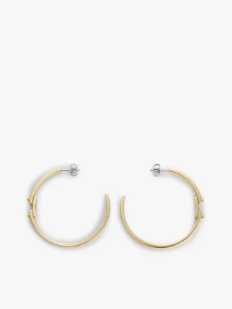 Signature Stripe Ridged Hoop Earring
