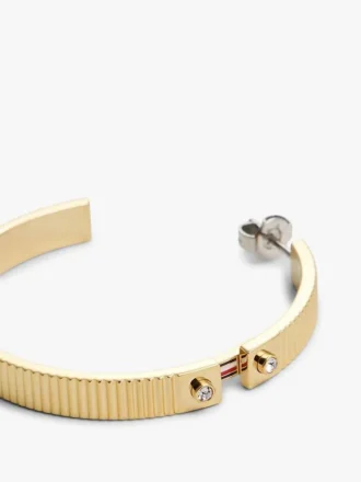 Signature Stripe Ridged Hoop Earring