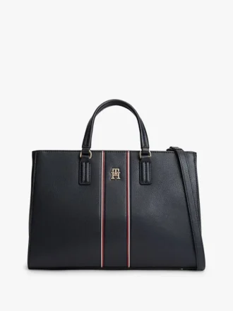 Signature Stripe Satchel Bag