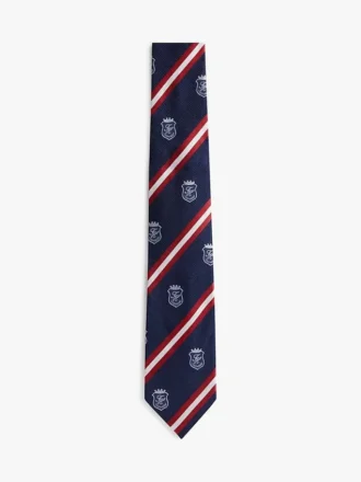 Silkeslips med monogram og striper Silkeslips med monogram og striper