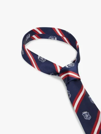Silkeslips med monogram og striper Silkeslips med monogram og striper