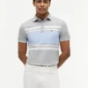 Slim Fit Block Stripe Stretch Pique Polo