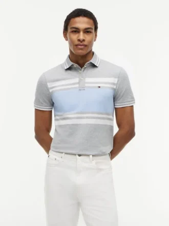 slim fit block stripe stretch pique polo 1 4 330x440 - Slim Fit Block Stripe Stretch Pique Polo