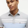Slim Fit Block Stripe Stretch Pique Polo