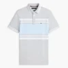 Slim Fit Block Stripe Stretch Pique Polo
