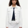 Slim Fit hvit stretch-denimjakke