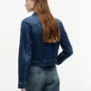 Slim Fit mørkvasket stretch-denimjakke