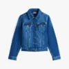 Slim Fit mørkvasket stretch-denimjakke