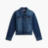 Slim Fit mørkvasket stretch-denimjakke