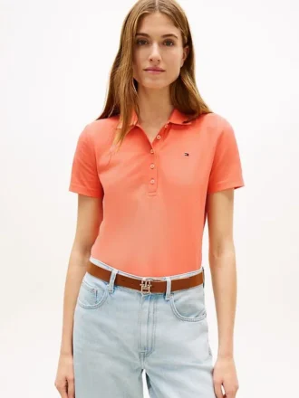 Slim Fit-polo i stretchbomull