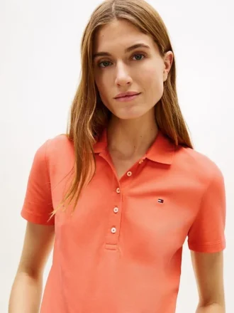Slim Fit-polo i stretchbomull