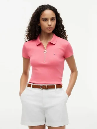 Slim Fit Zip Polo