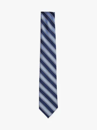 Slips i silke-blanding med brede diagonale striper