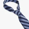 Slips i silke-blanding med brede diagonale striper