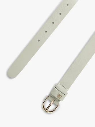 Smalt skinnbelte med preget monogram
