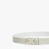 Smalt skinnbelte med preget monogram