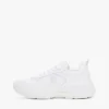 Sneakers i tykt skinn med blandet tekstur
