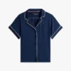 Sovesett med skjorte og shorts med kontrastkant