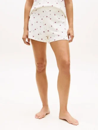 Soveshorts med blomstertrykk