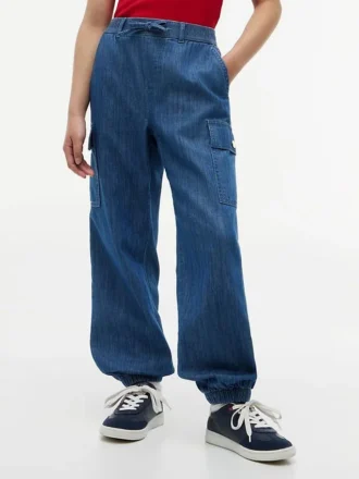 Stretch-chino-joggebukse for barn