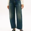 Stretch High-Rise Barrel Jeans