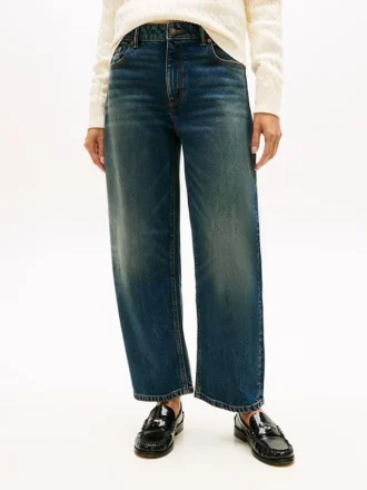 Stretch High-Rise Barrel Jeans