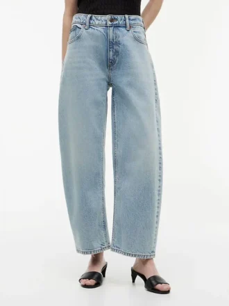 Stretch High-Rise Barrel Jeans
