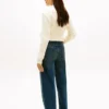 Stretch High-Rise Barrel Jeans