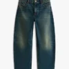 Stretch High-Rise Barrel Jeans