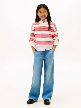 Stretch-jeans med vid benvidde for barn
