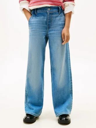 Stretch-jeans med vid benvidde for barn