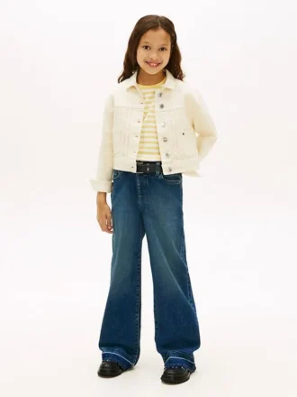 Stretch-Jeans med vide ben for barn