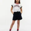 Stretch-shorts med belte for barn
