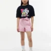 Stretch-shorts med belte for barn